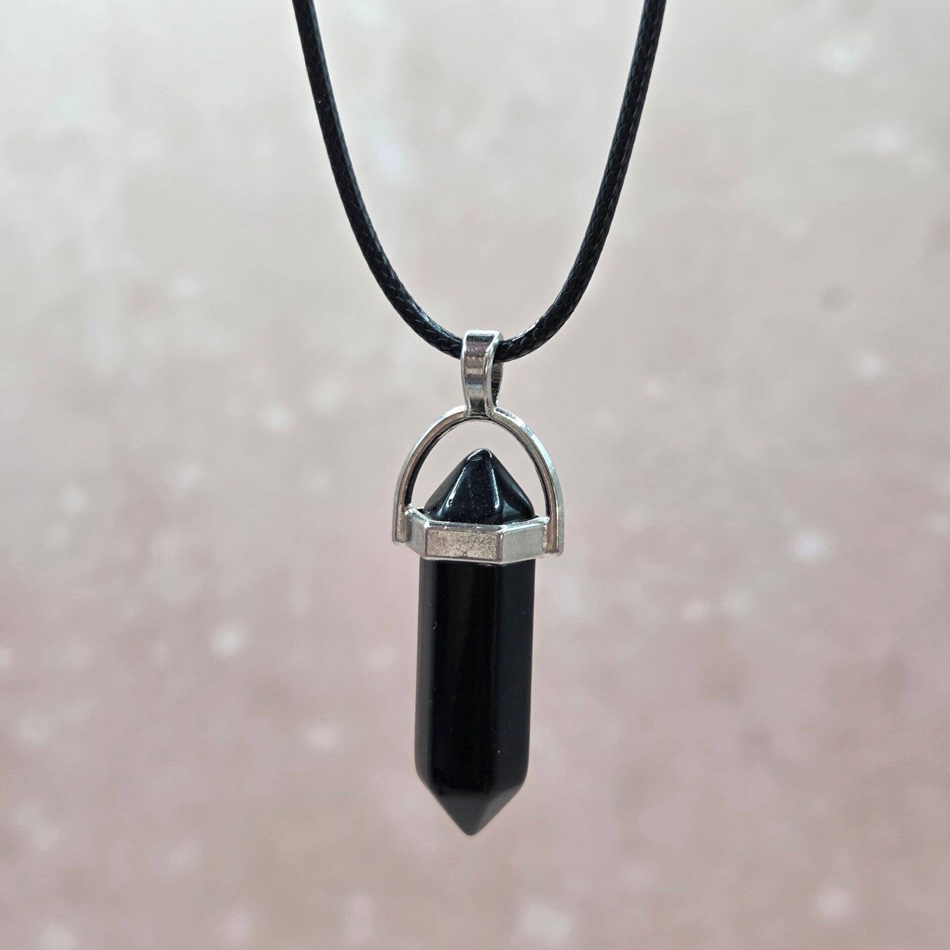 Zwarte Obsidiaan hanger punt