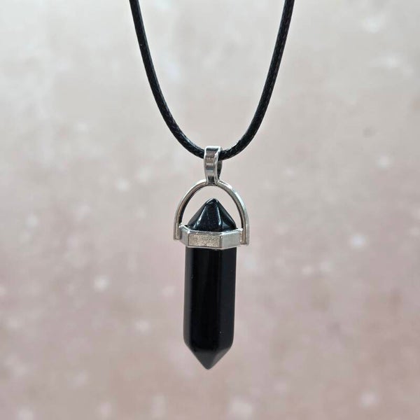 Zwarte Obsidiaan hanger punt