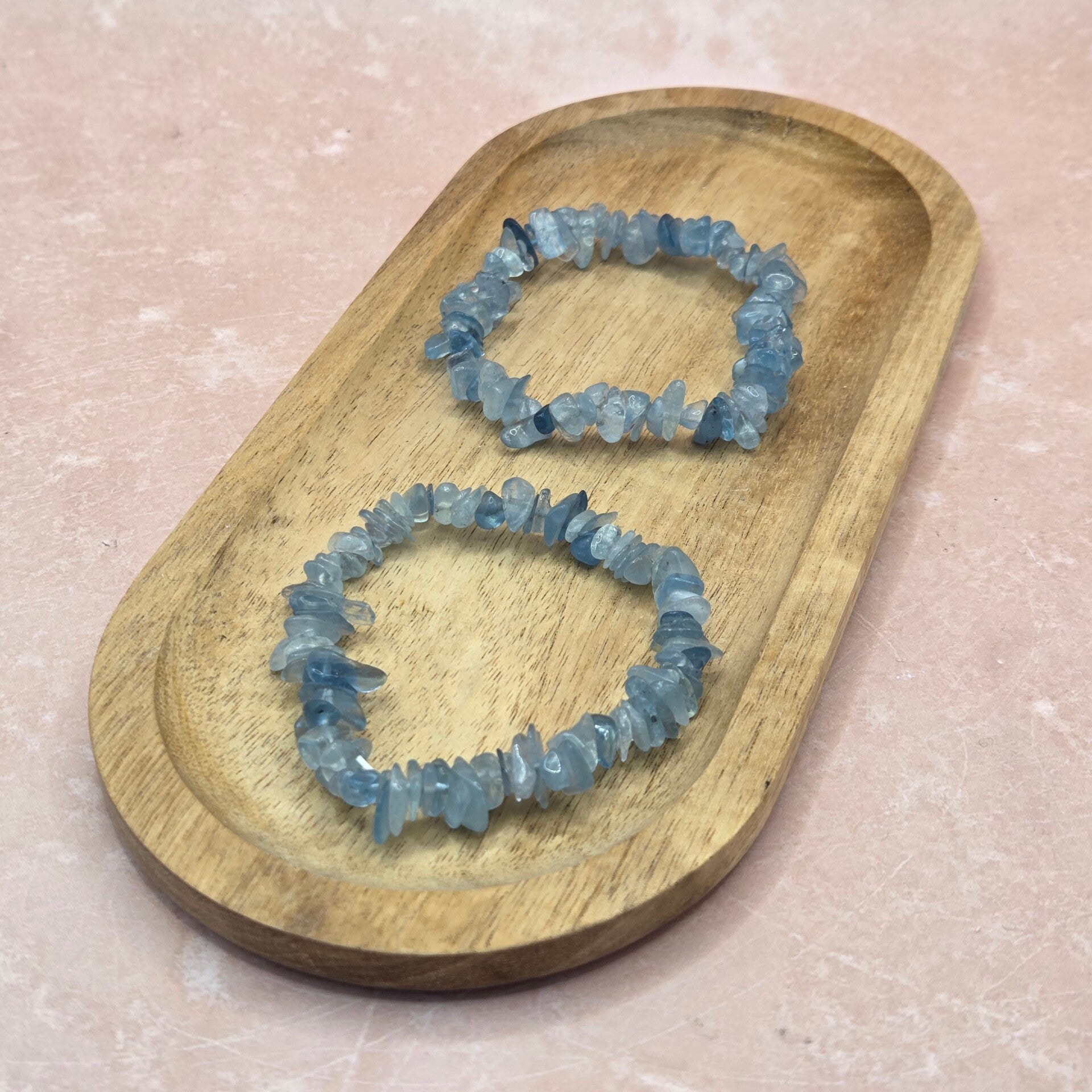 Aquamarijn split armband