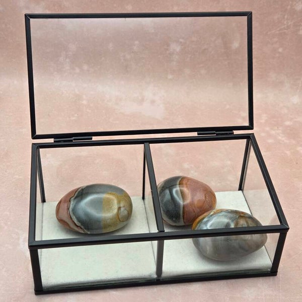 Polychroom Jaspis handsteen - Geborgenheid & Creativiteit