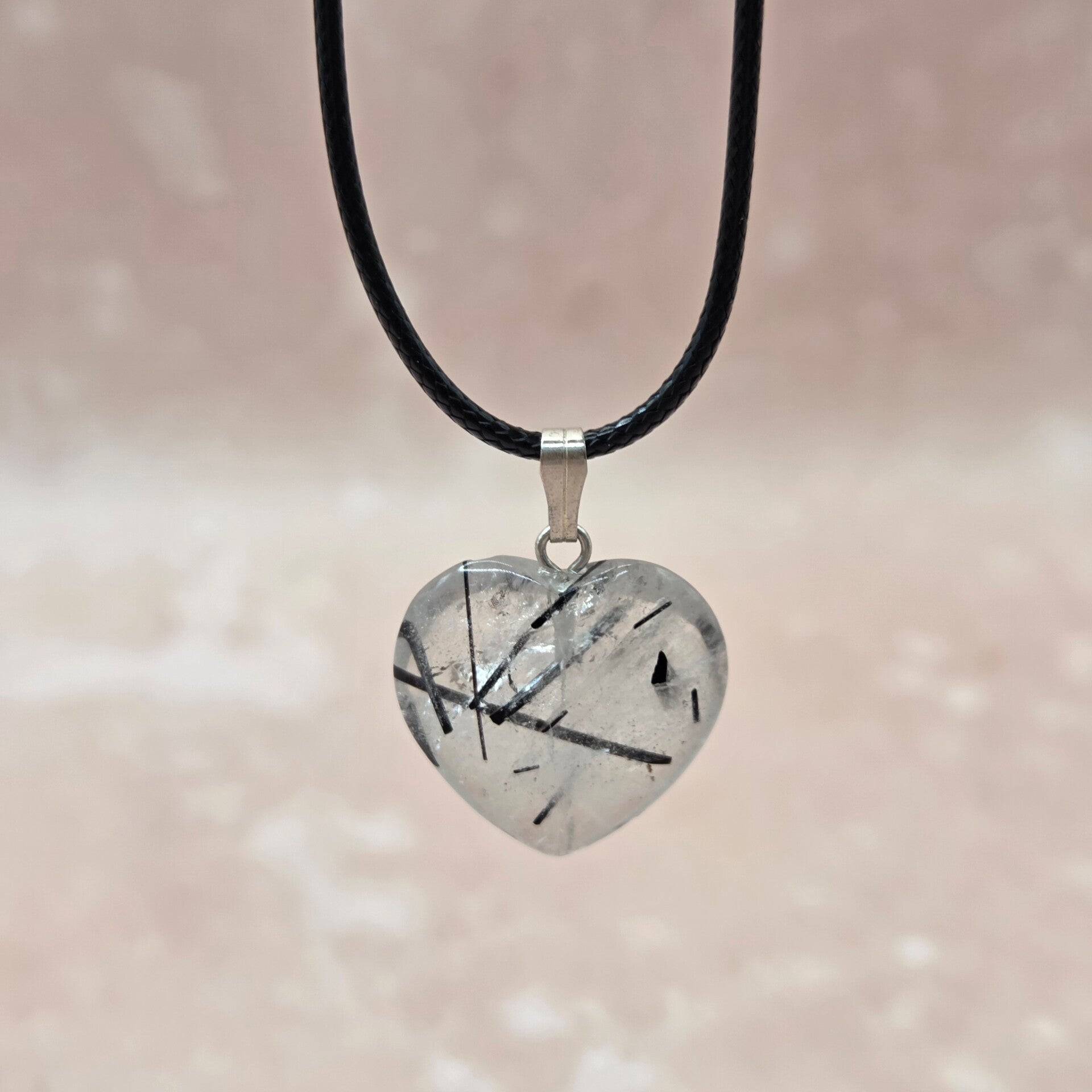 Toermalijnkwarts hanger hart