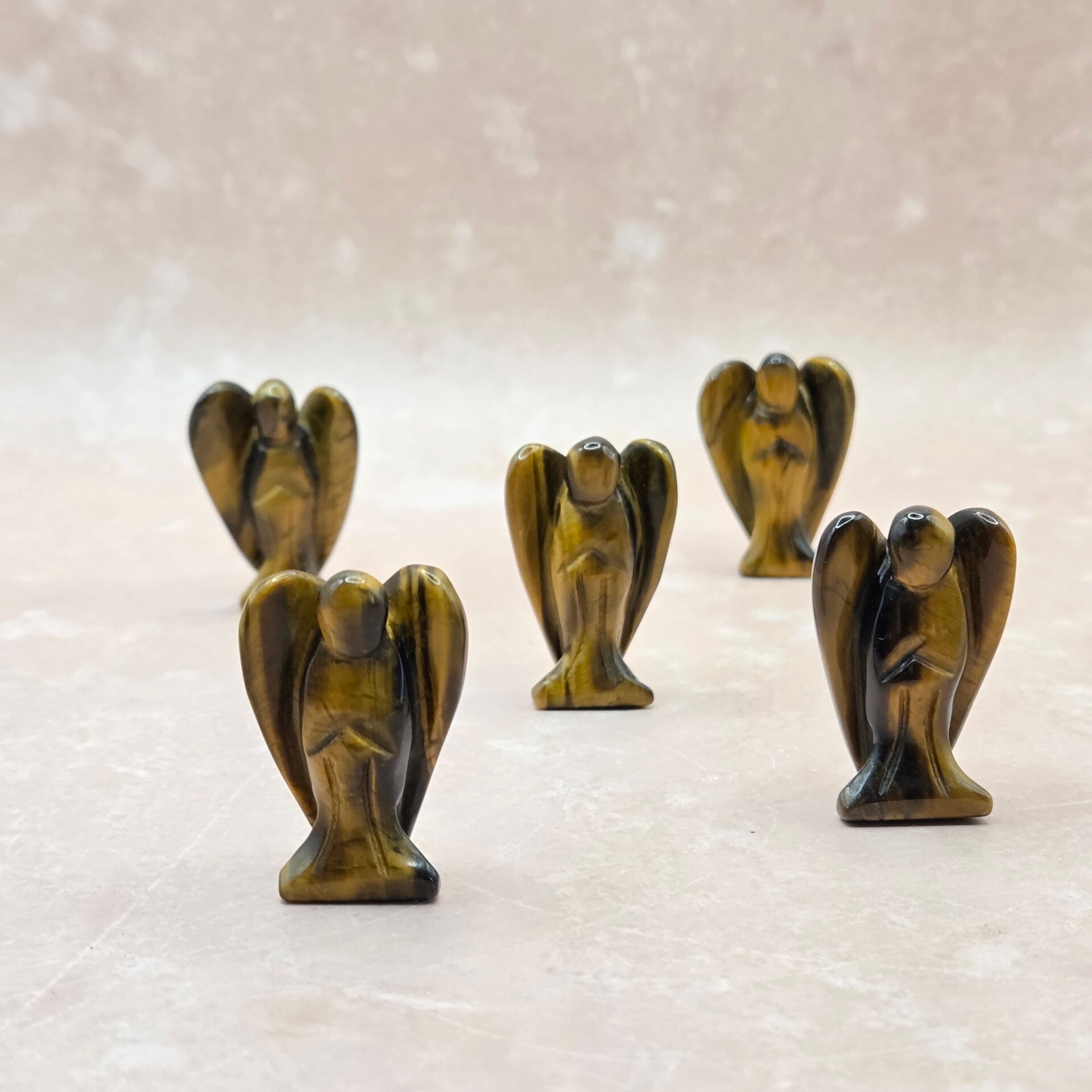 Tijgeroog Engel | 5 cm | Edelstenen Engel Beeldje