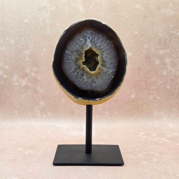 Agaat Geode op Standaard | Bruine Druzy Geode