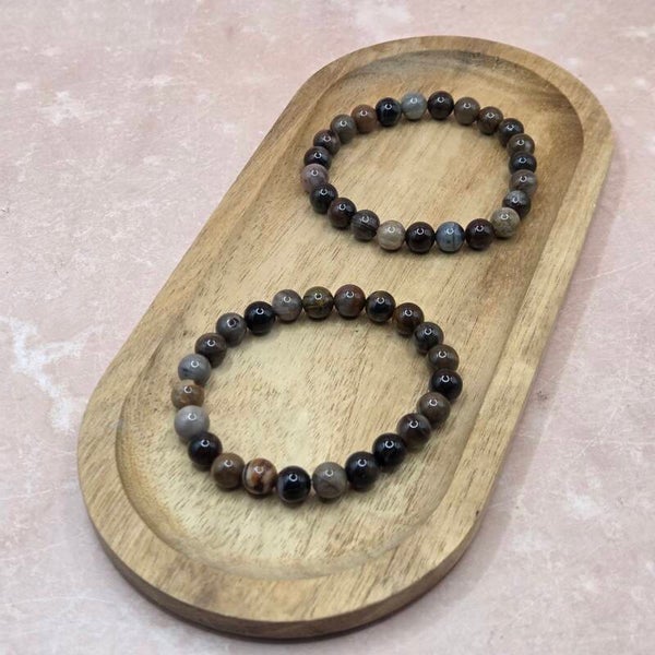Versteend hout armband | Aardend & Rustgevend