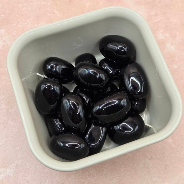 Zwarte Obsidiaan trommelsteen