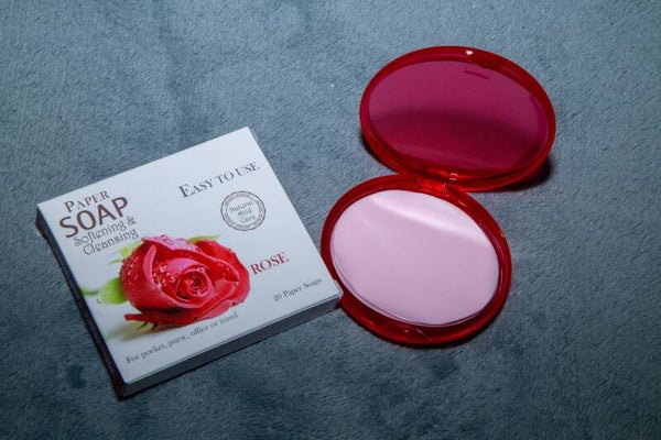 Papieren Zeep Doekjes - Roos