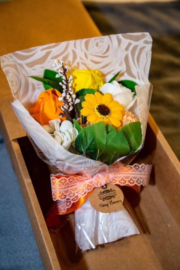 Zeep Bloemen Boeket in Doos