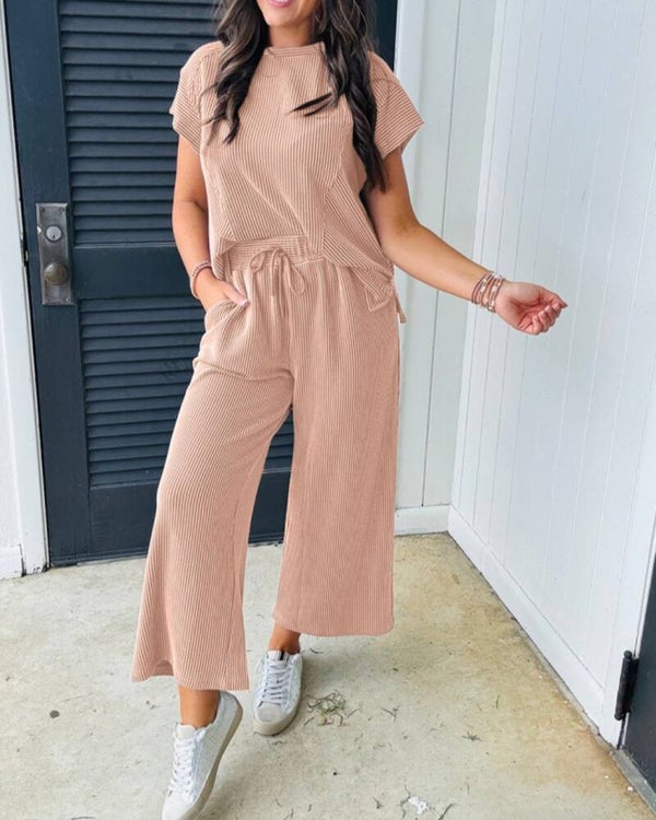 Ribbed 2pc pant set