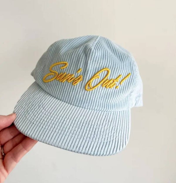 Suns out Buns out corduroy trucker hat