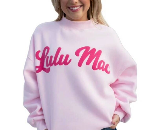 LuluMac script mockneck - lt pink