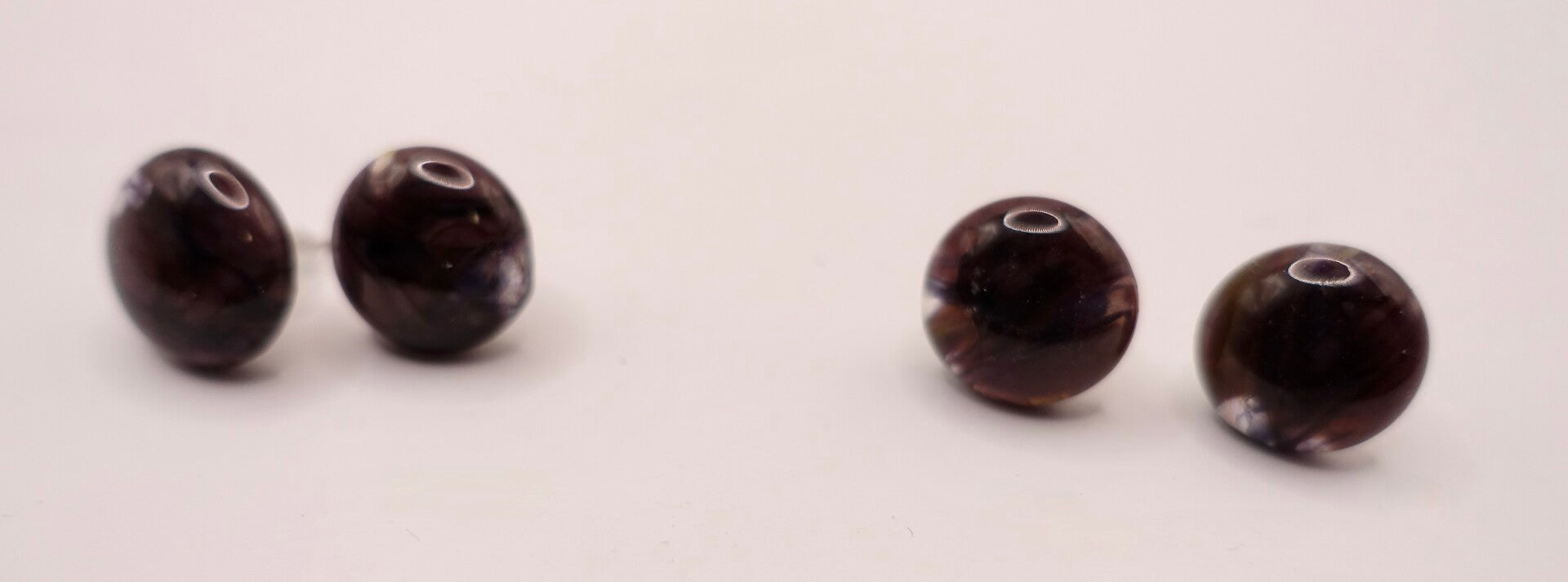 OBpa010824: Amethyst/paarse oorbellen uit eigen atelier.