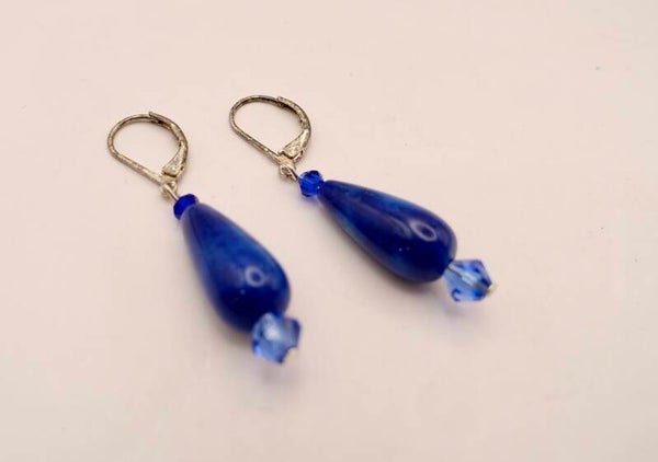 OBbl024126: Blue quartz oorbellen.