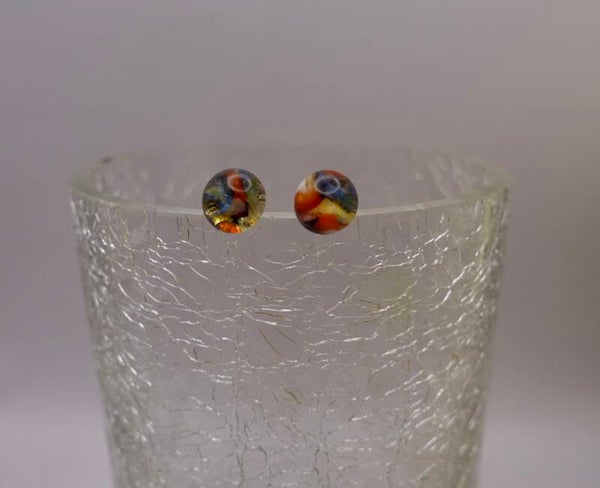 OBmix013426: Lieve, vrolijke oorstekertjes, handgemaakt in eigen atelier.
