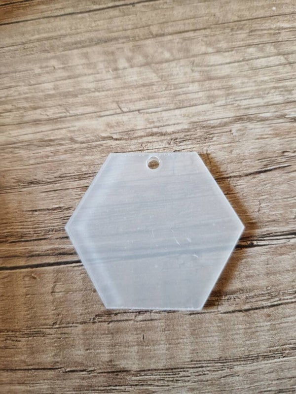Acryl Schlüsselanhänger, Hexagon