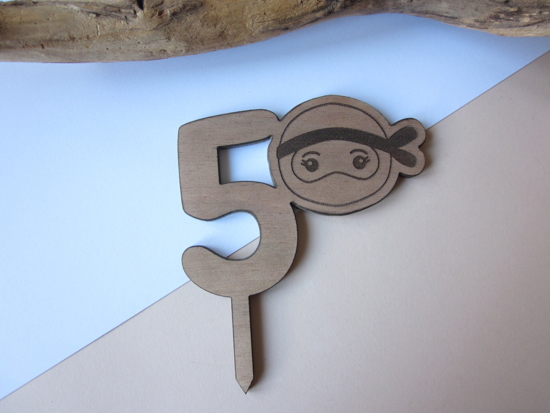 Cake topper - Ninja - 5 ans - à peindre