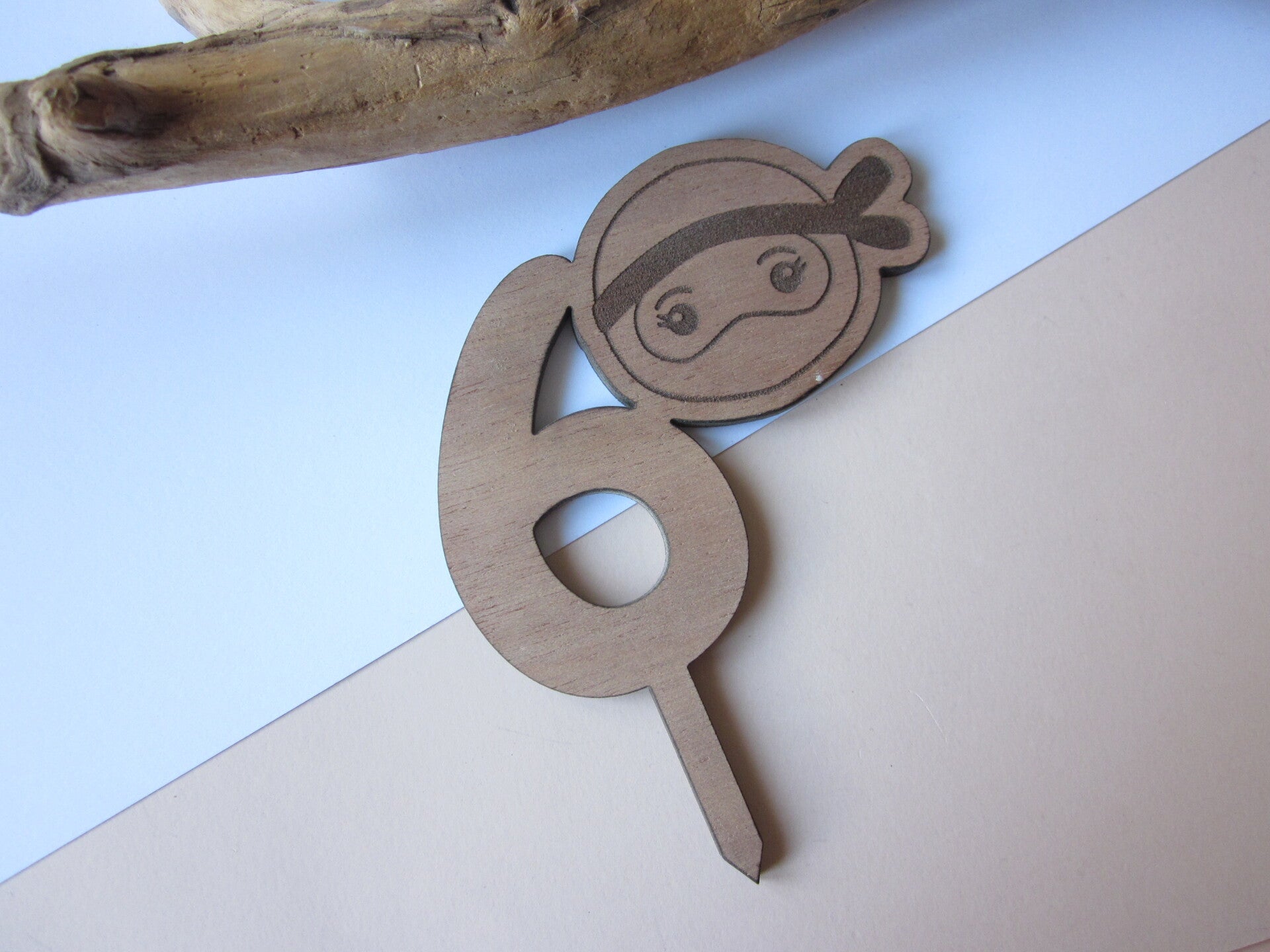 Cake topper - Ninja - 6 ans - à peindre