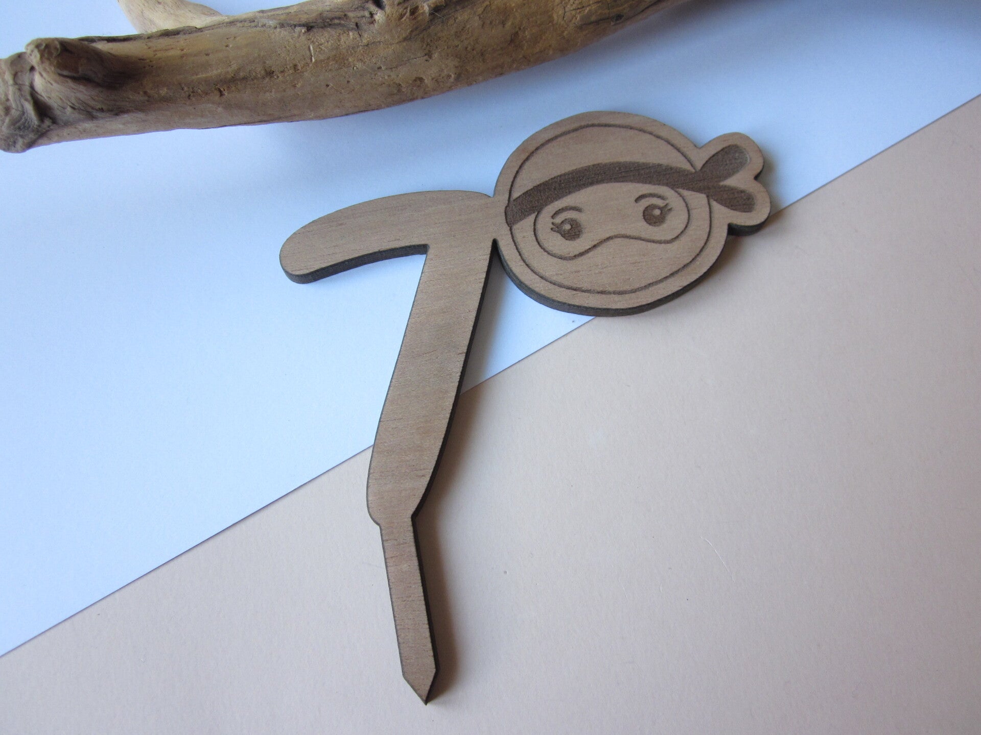 Cake topper - Ninja - 7 ans - à peindre