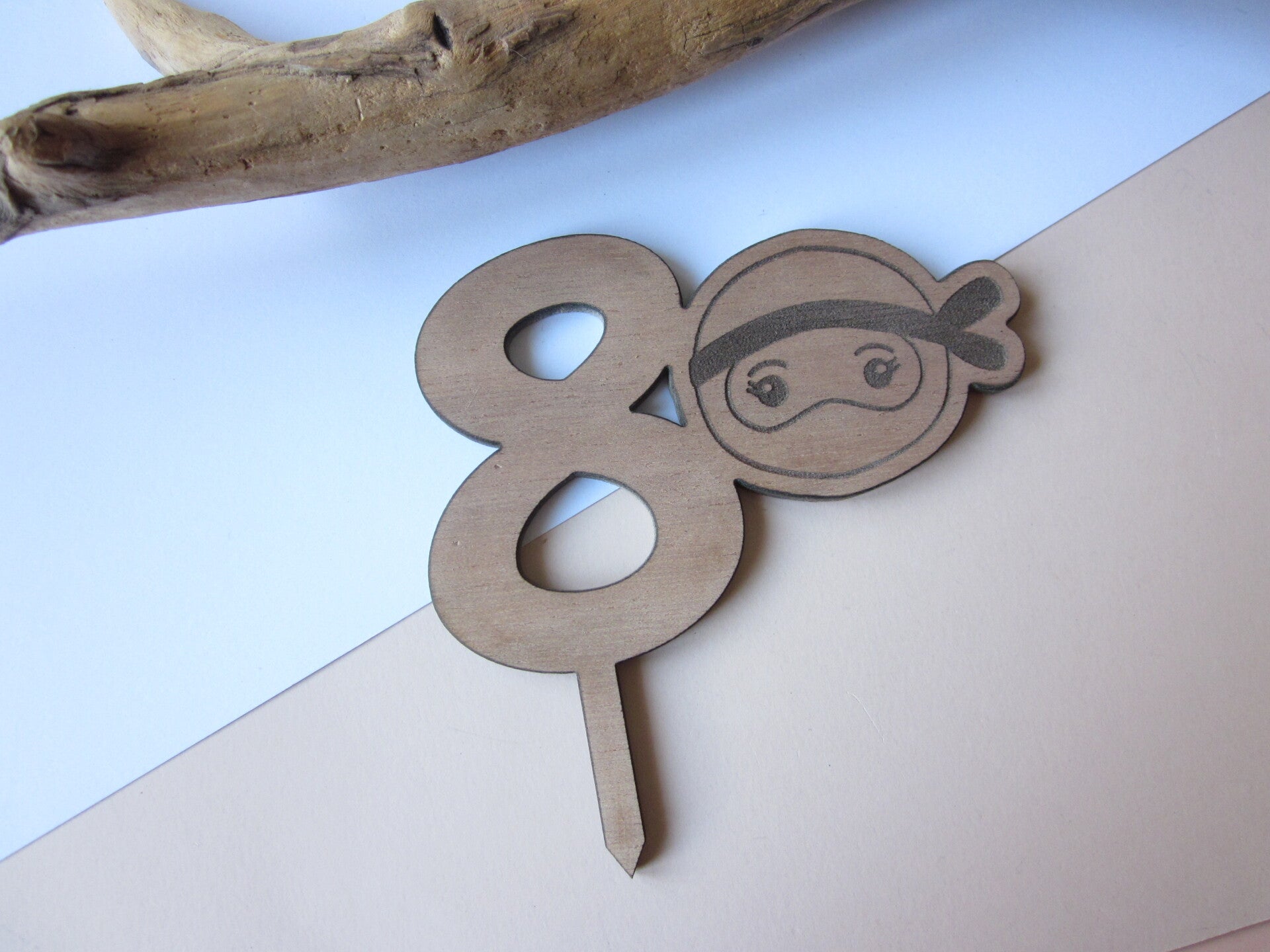 Cake topper - Ninja - 8 ans - à peindre