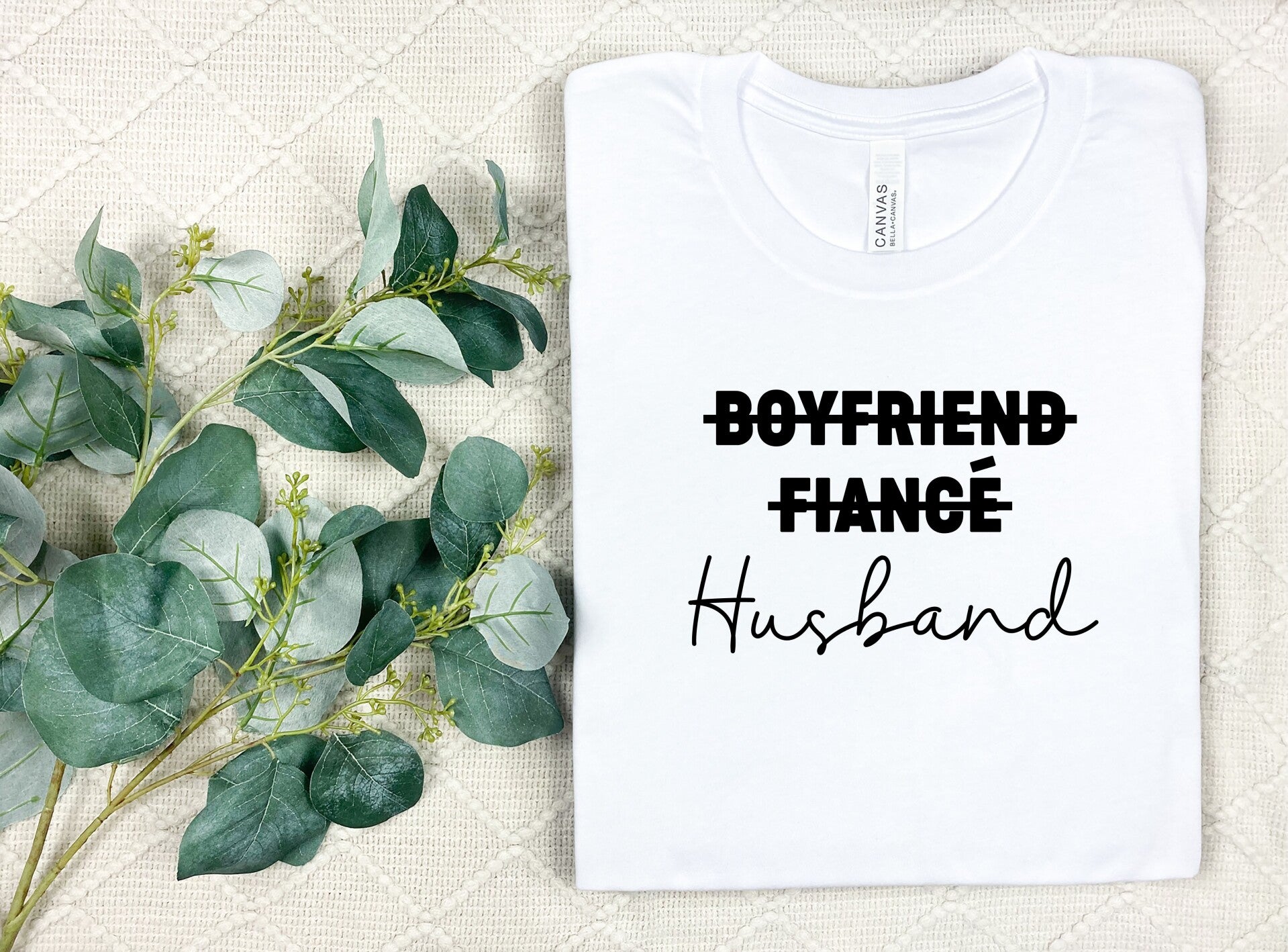 T-shirt voor de bruidegom ~ Boyfriend Fiancé Husband ~ Verloving  ~ Huwelijk
