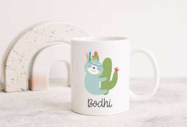 Gepersonaliseerde mok ~ Boho Luiaard ~ Mok met naam