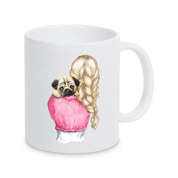 Gepersonaliseerde mok ~ I love my pug ~ Mopshond ~ Pug ~ Mok met naam