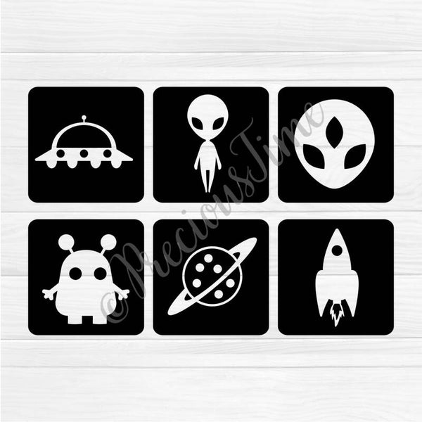 Glittertattoo sjablonen UFO stencil set #2