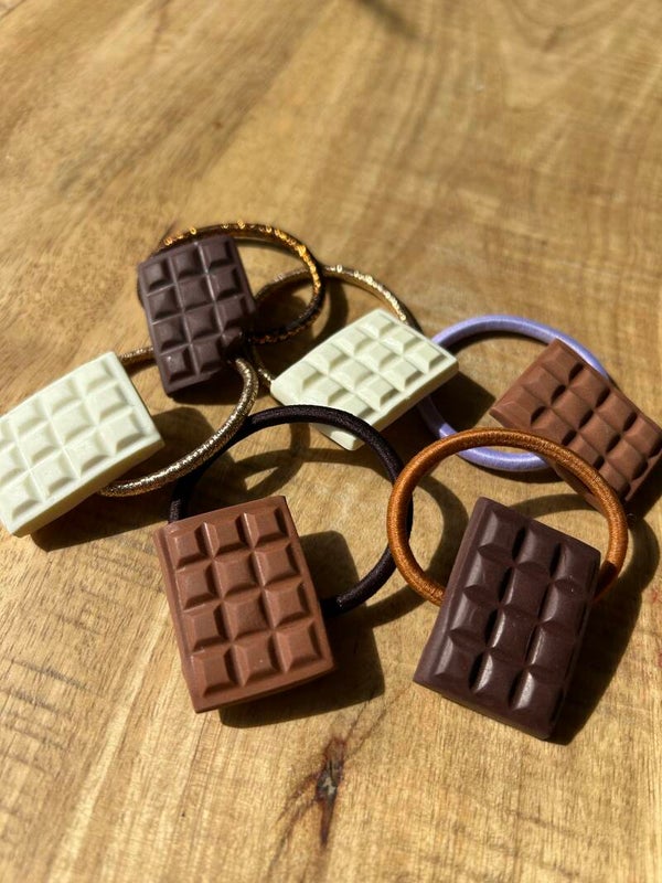 Haarelastiek chocolade reep