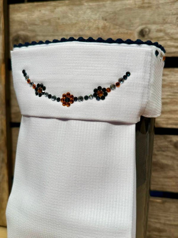 Plastron Navy/Crystal/Orange