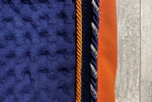 Waffle rug navy/orange