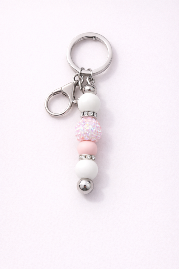 Schlüsselanhänger "Glitzer-Weiß"