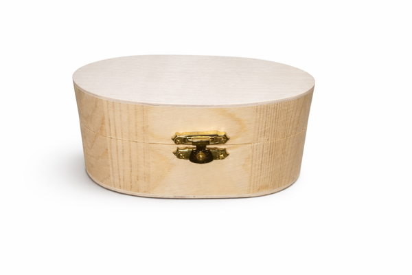 Ovale Holzbox personalisierbar