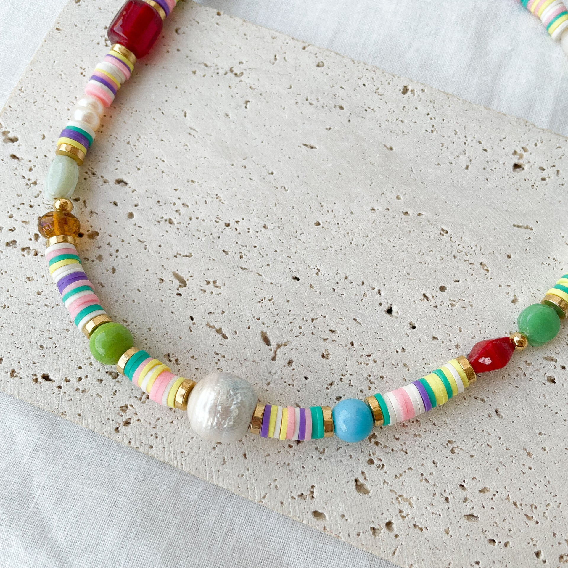 Collier Multicolore Perles Naturelles