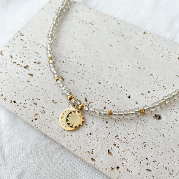 Collier transparent céleste