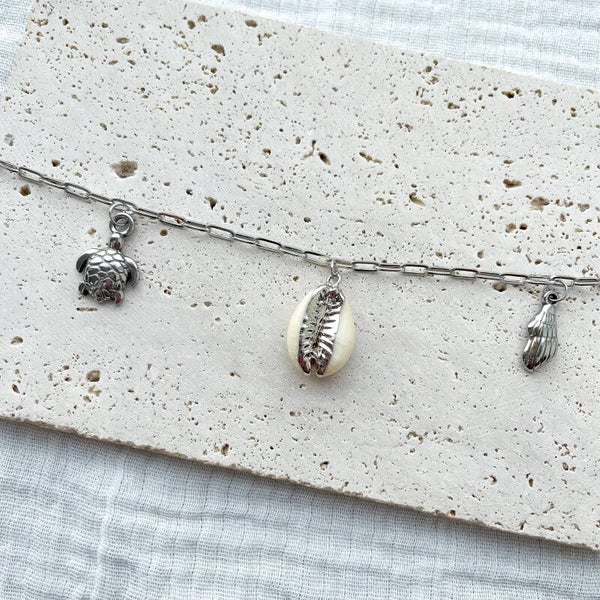 Bracelet de Cheville océan en acier inox
