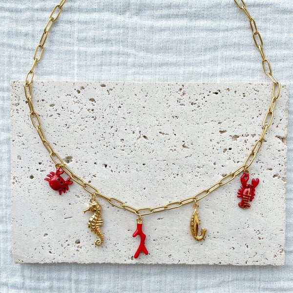 Collier Récif Rouge en acier inox