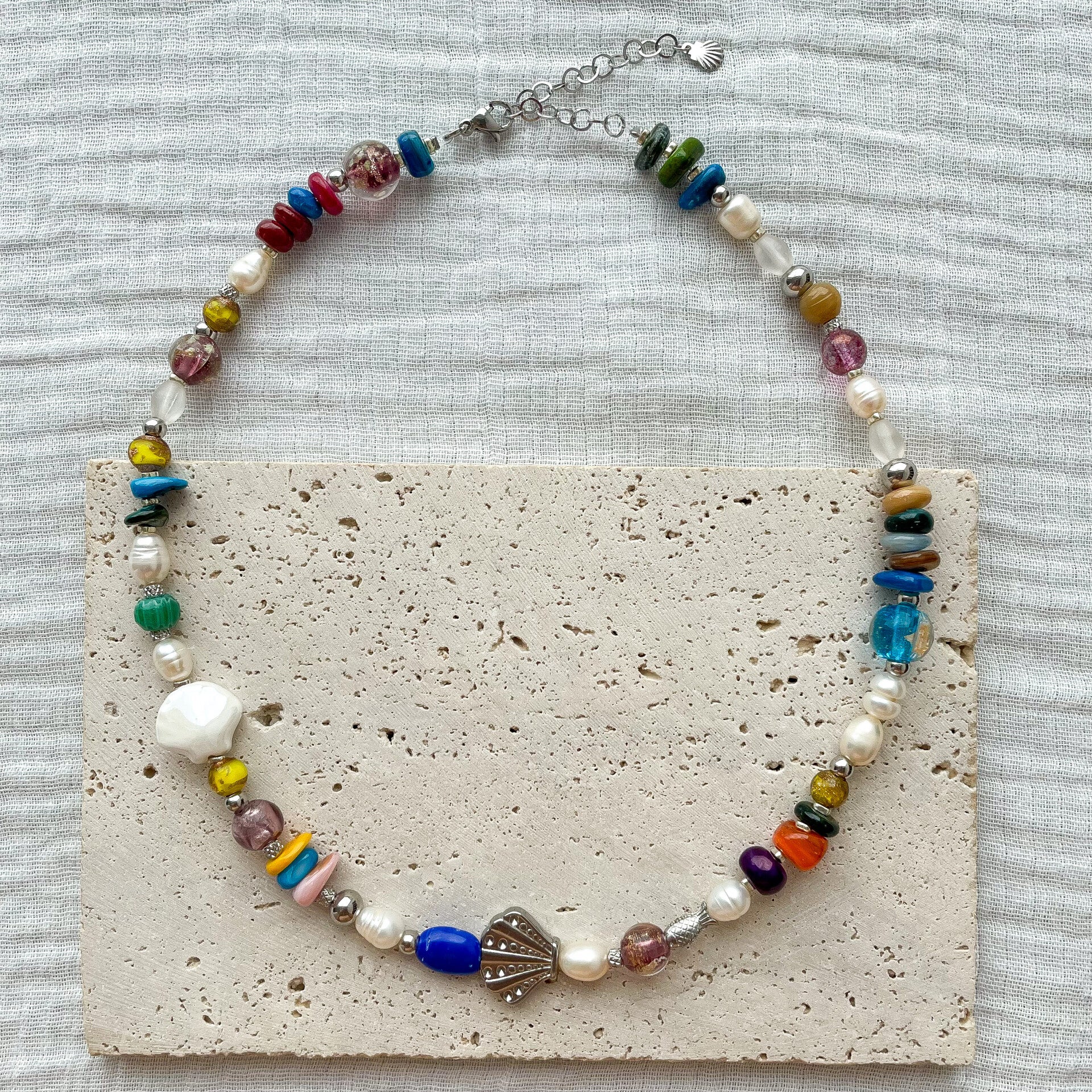 Ras-de-cou mosaïque argenté