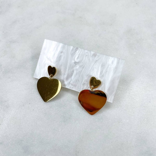 Boucles d’oreilles cœur en acier inoxydable