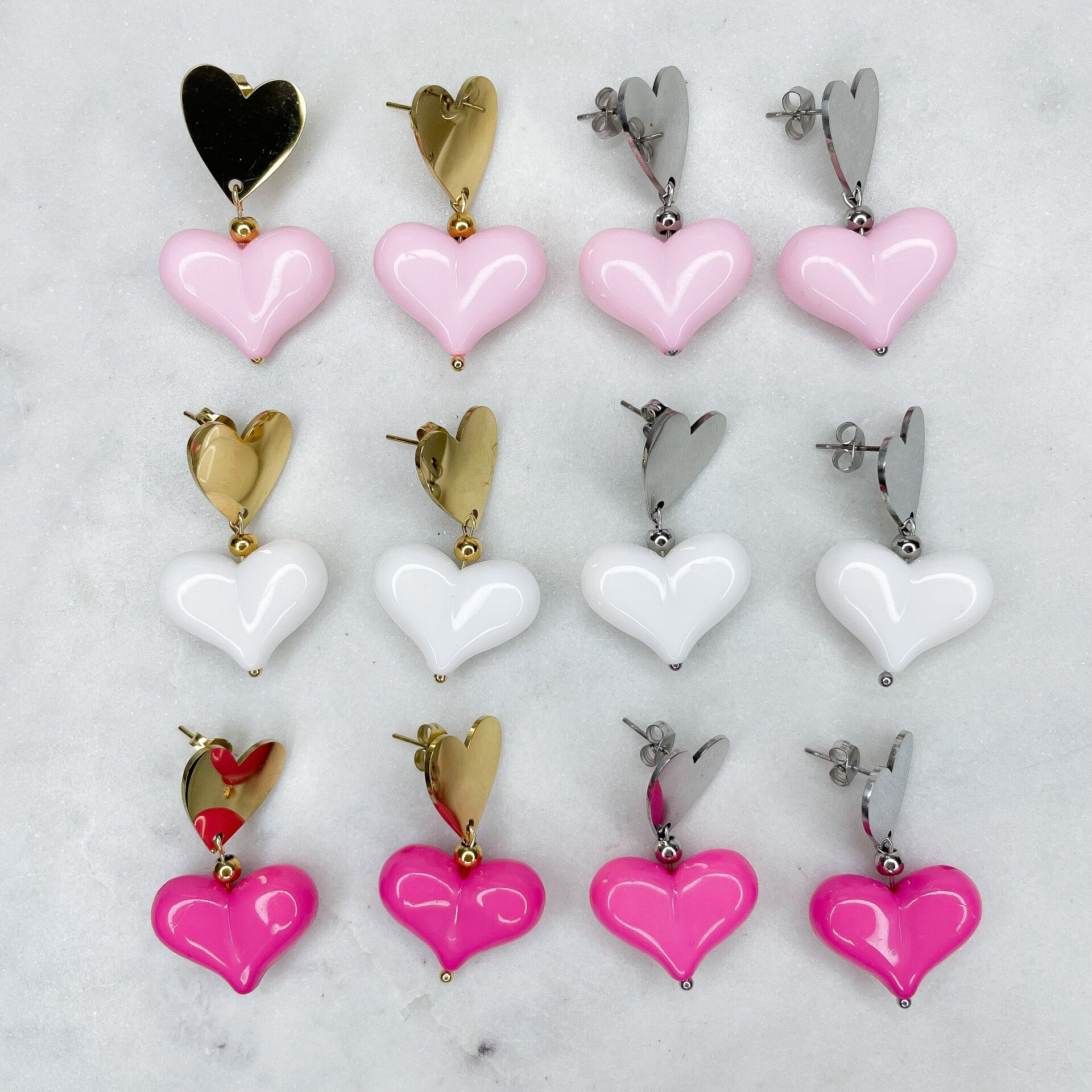 Boucles d’oreilles "Pop Heart" – Acier Inoxydable