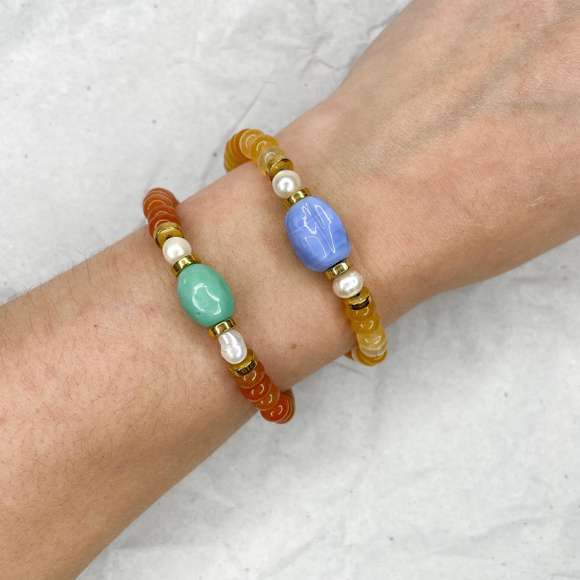 Bracelets élastiques perles naturelles