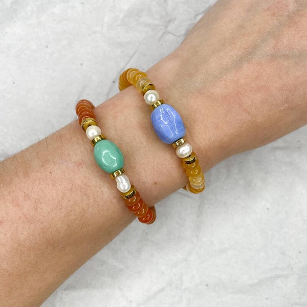 Bracelets élastiques perles naturelles