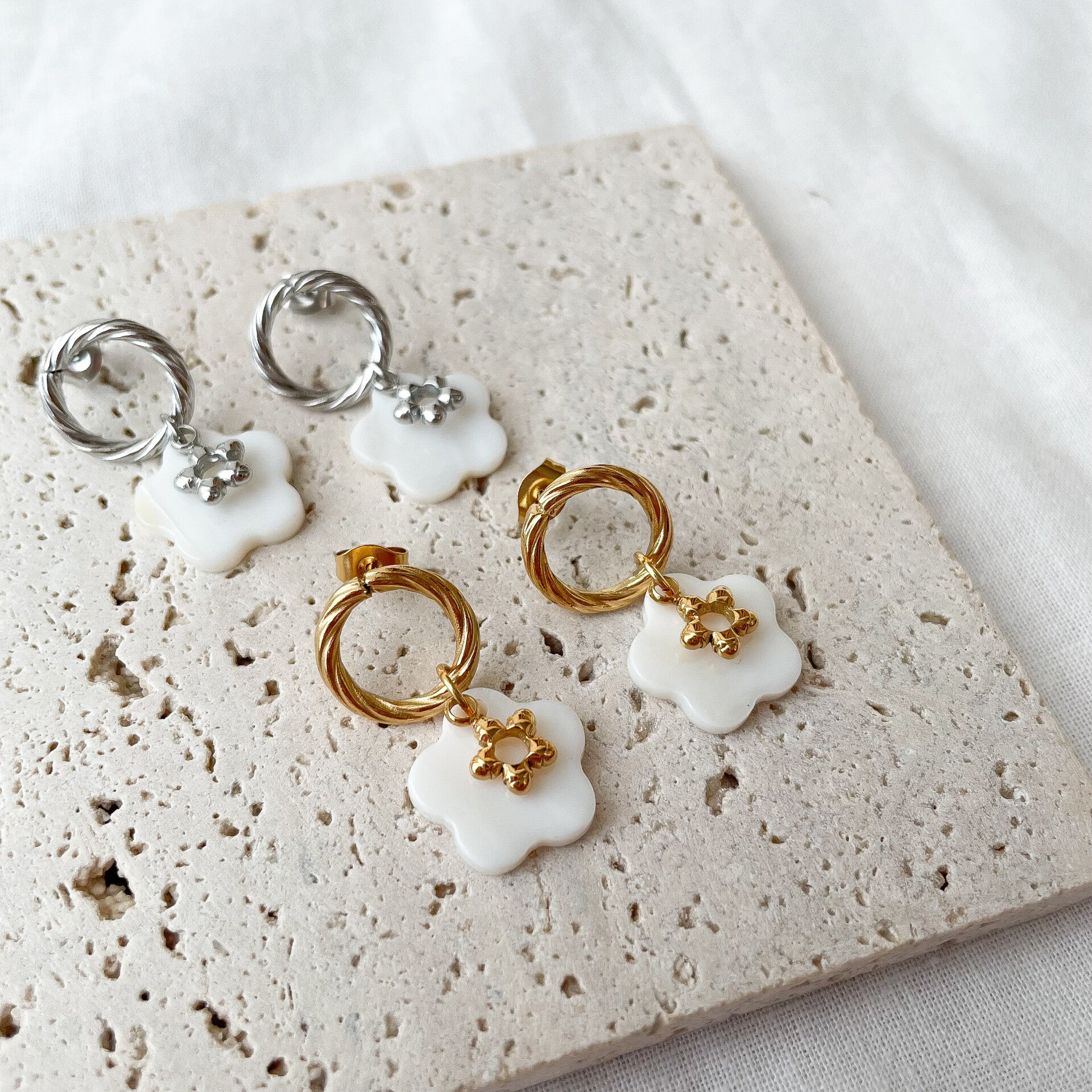 Boucles d'oreilles fleuries