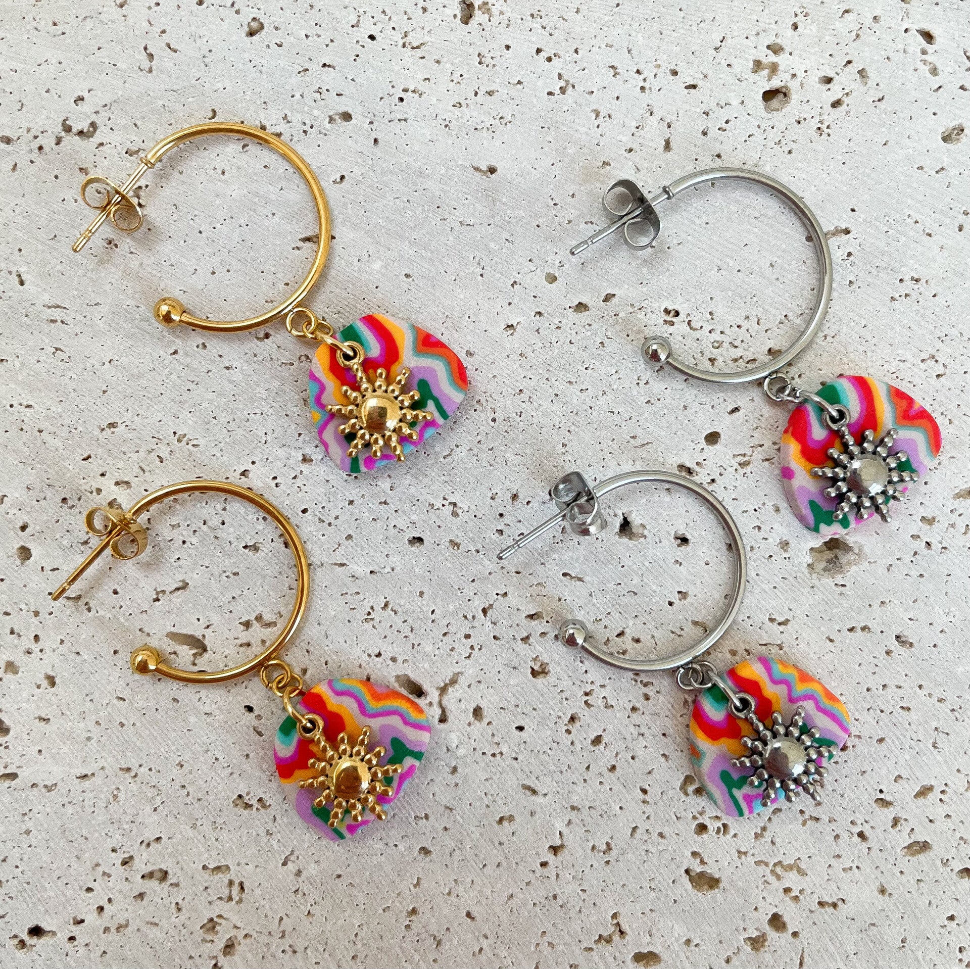 Boucles d’oreilles Soleil Multicolores