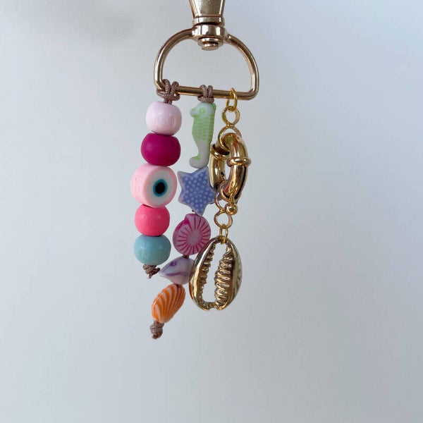Charms sac multicolores coquillage