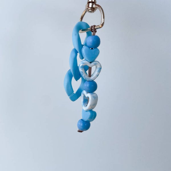 Charms sac coeur bleu