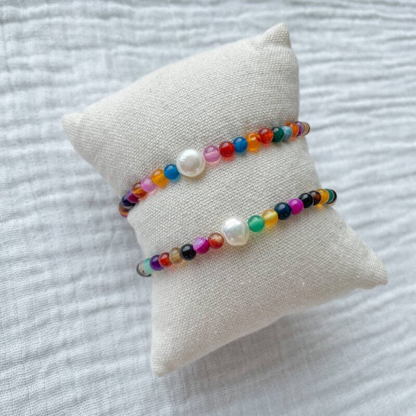 Bracelet perles multicolores