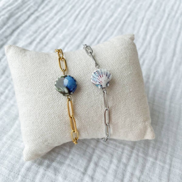 Bracelet chaîne coquillage