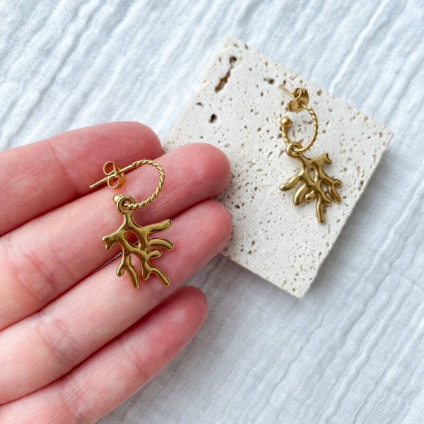 Boucles d'oreilles corail
