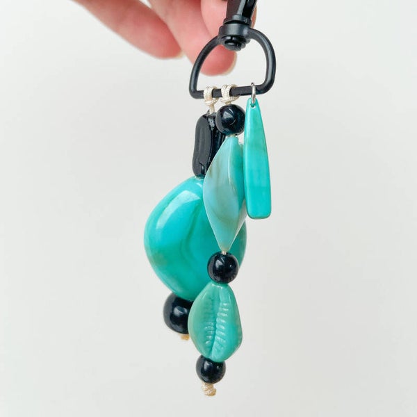 Charms sac noir/turquoise