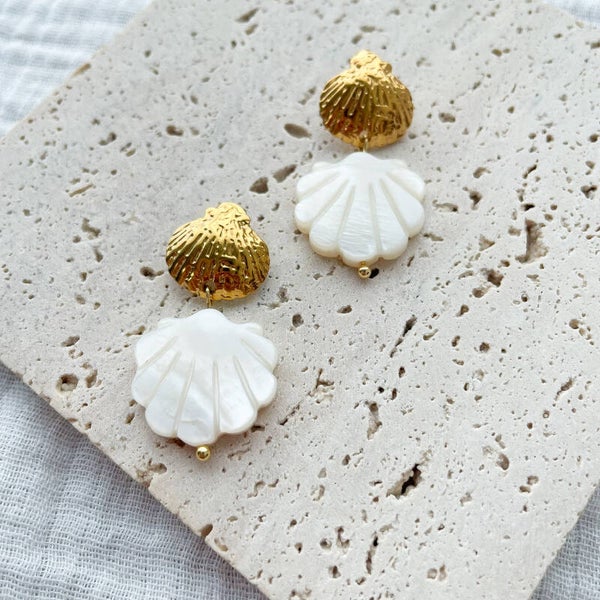 Boucles d'oreilles coquillage nacré