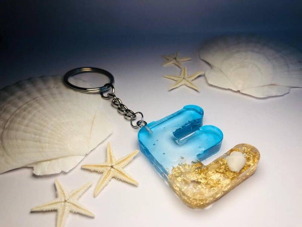 Letter E zee sleutelhanger